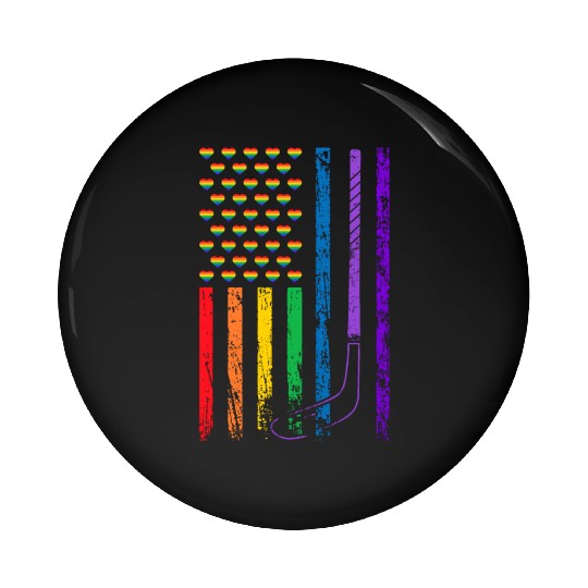 American Sports Flag Rainbow LGBT Pride Month Ice Pin Buttons