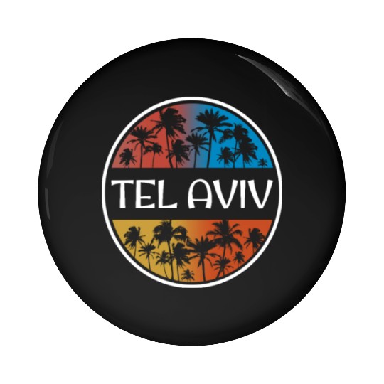 Tel Aviv Israel Stylish Vacation Souvenir Palm Pin Buttons