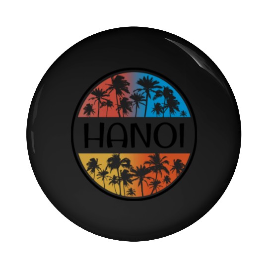 Hanoi Vietnam Palm Tree Stylish Vacation Souvenir Pin Buttons