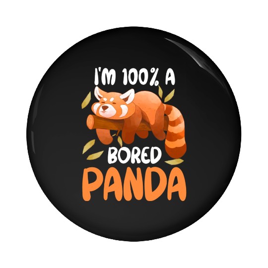 Red Panda Bored Cute Animal Lazy Animal Lover Pin Buttons