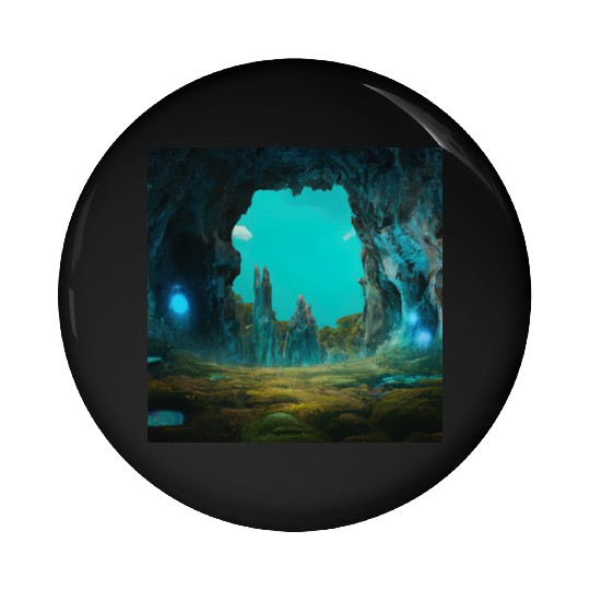Bioluminescent Underground Landscapes Pin Buttons