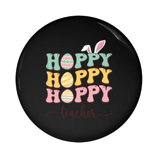 Easter Teacher Bunny Happy Easter Egg Retro Girl Pin Buttons