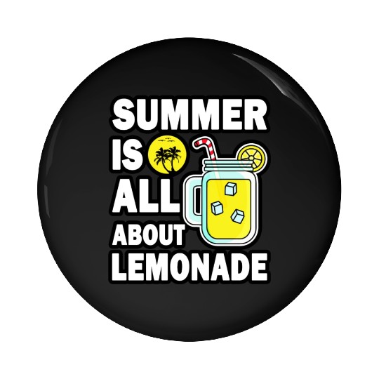 Lemonade Lover Summer Quote Pin Buttons