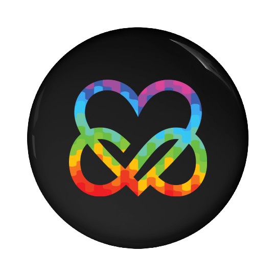 Infinity Heart Abstract Rainbow Backgpund 01 Pin Buttons