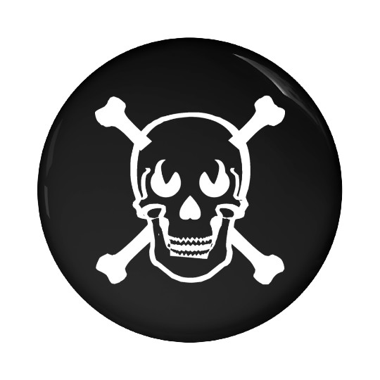 Skull and crossbones design white Pin Buttons
