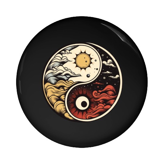 Sun and moon yin yang Pin Buttons