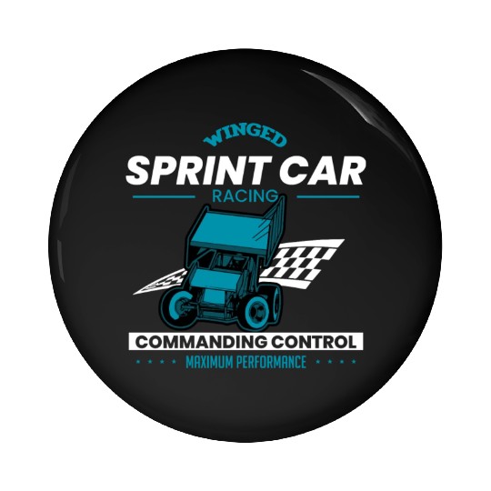 Sprint Car Racing, sprint car, dirt track racers Pin Buttons