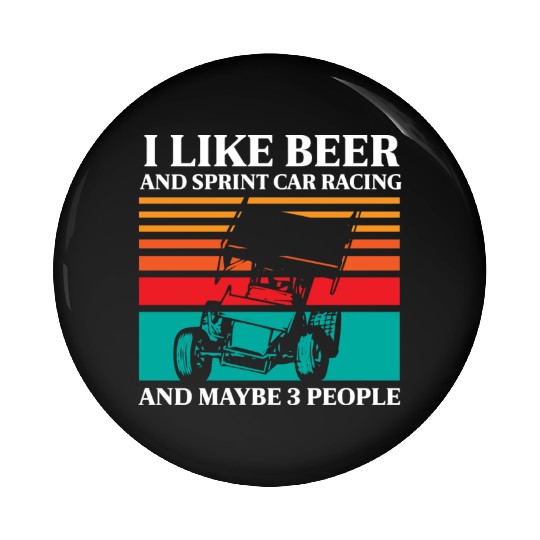 Sprint Car Racing, sprint car, dirt track racers Pin Buttons