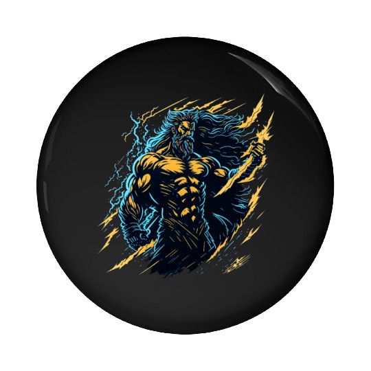 Zeus God of thunder and lightning Pin Buttons