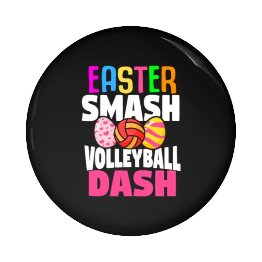 Easter Volleyball Bunny Holiday Rabbit Sport Pin Buttons