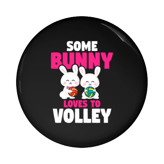 Easter Volleyball Bunny Holiday Rabbit Sport Pin Buttons