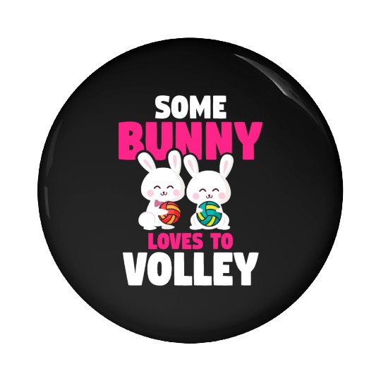 Easter Volleyball Bunny Holiday Rabbit Sport Pin Buttons