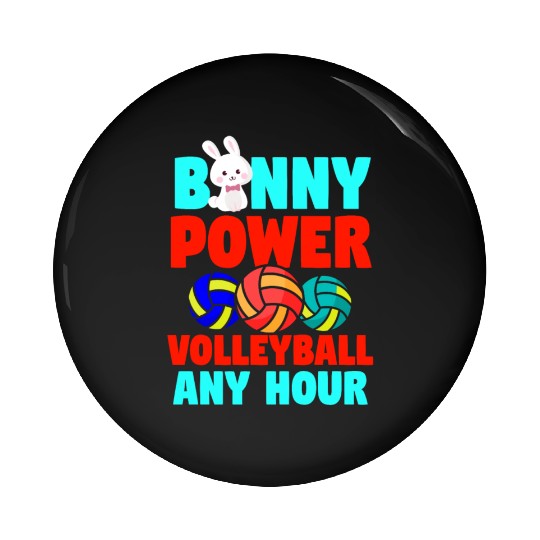 Easter Volleyball Bunny Holiday Rabbit Sport Pin Buttons