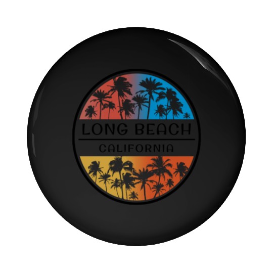 Long Beach California Palm Tree Stylish Vacation Pin Buttons