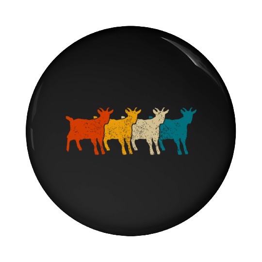 Goat Vintage Retro Farm Animal Goats Farmer Giftzo Pin Buttons