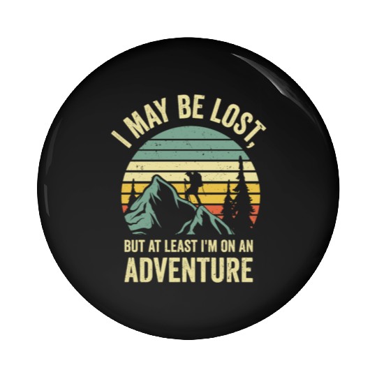 Hiking Camping Mountain Hiker Pin Buttons