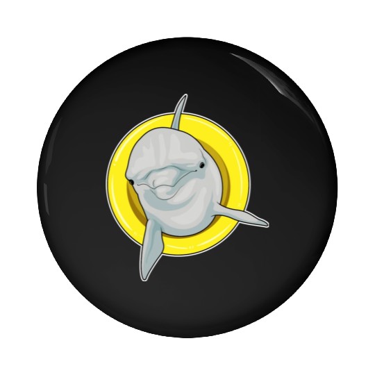 Dolphin Swimming Lifebuoy Pin Buttons