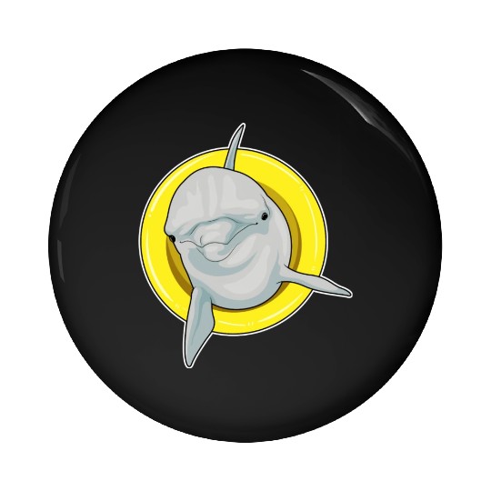 Dolphin Swimming Lifebuoy Pin Buttons