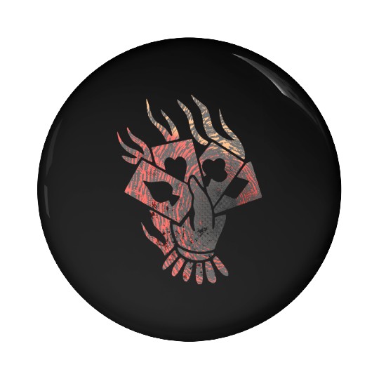 Poker Player Hand Burning Cards Casino Pin Buttons