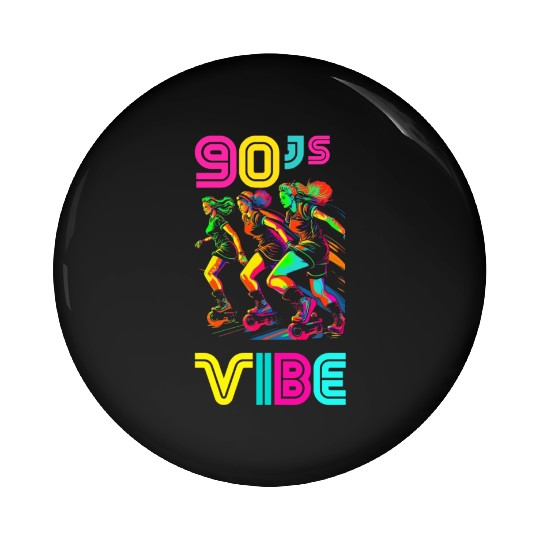 90s Vibe - I Love The 90s - Retro 90s Neon Pin Buttons