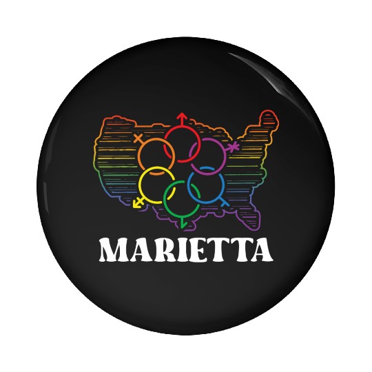 Marietta Pride Month Pride Flag LGBT Community LGB Pin Buttons