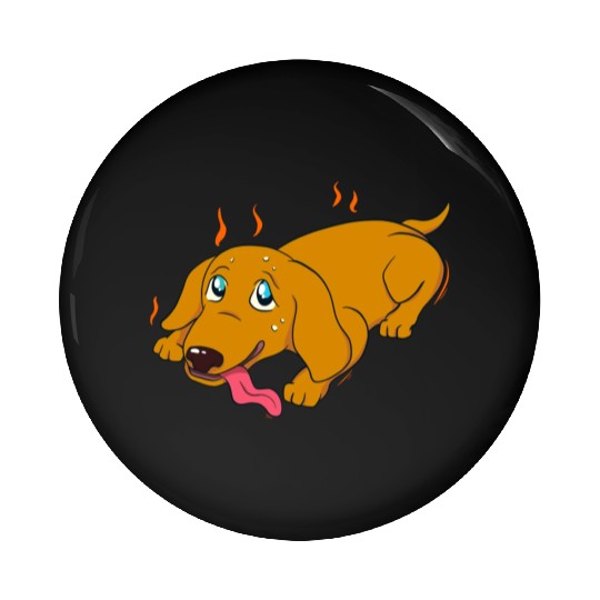 Hot Dog Funny Pet Heat Puppy Dog Lover Pin Buttons