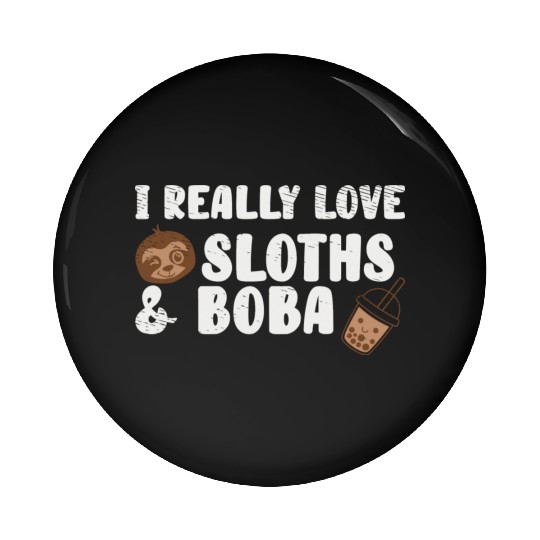 Cute Lazy Sloth Boba Tea Sweet Bubble Tea Pin Buttons