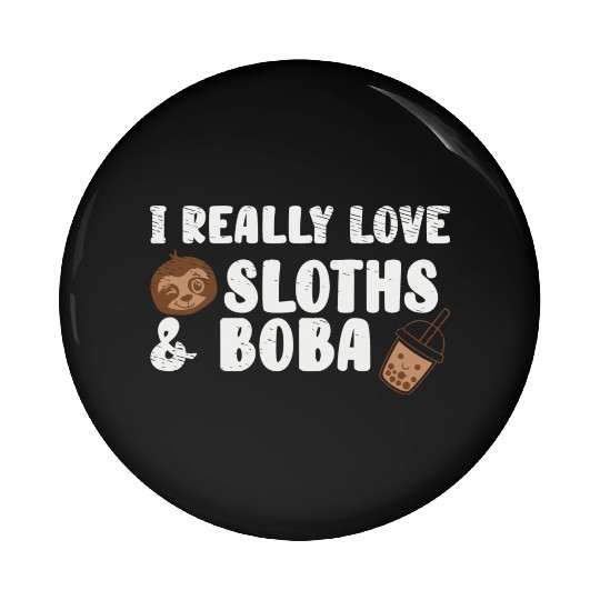 Cute Lazy Sloth Boba Tea Sweet Bubble Tea Pin Buttons