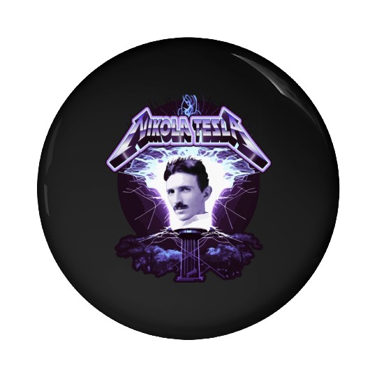 Nikola Tesla Heavy Metal Electricity by gnarly Pin Buttons