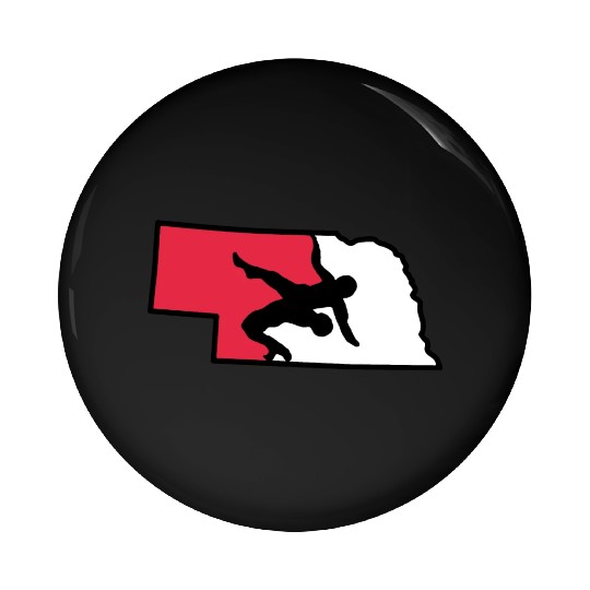 Nebraska Wrestling (State Colors) Pin Buttons