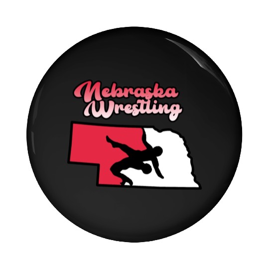 Nebraska Wrestling (State Colors) Pin Buttons