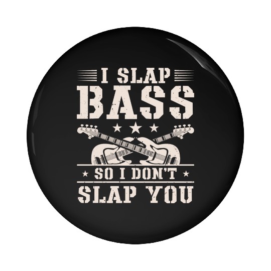 Bassist Slapping Bass Guitar Musician Pin Buttons