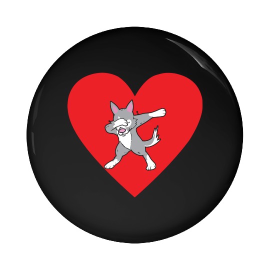 Siberian Husky Dog Dabbing I Love My Husky Pin Buttons