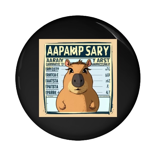 Wanted for 93 Felonies Na Capybara Mugshot Outlaw Pin Buttons