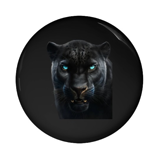 Black panther with blue eyes design wild animal Pin Buttons