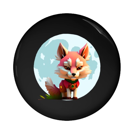 Wolf howling at the moon graphic Pin Buttons