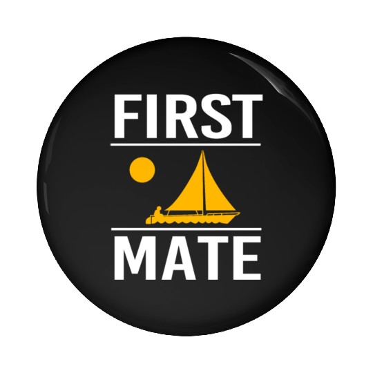 Sailing First Mate Matching Couple Cruise girl Pin Buttons