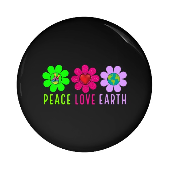 Peace Love Earth, Peace Love People Earth Day Pin Buttons