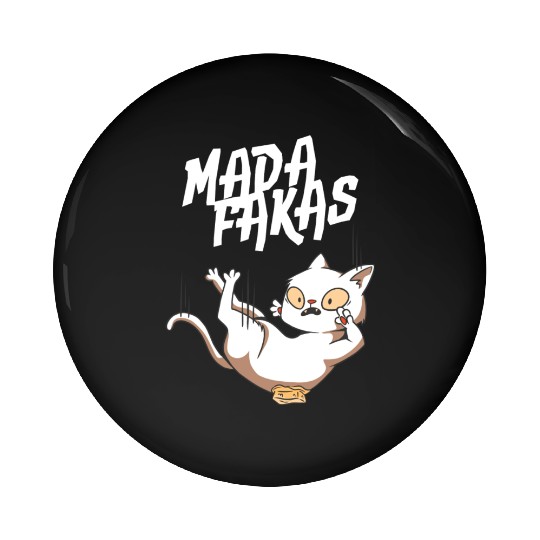 Clumsy Cat I Madafakas I White Cat Pin Buttons