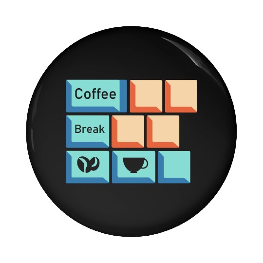 Coffee Break Keyboard Key Caffeine Lover Relatable Pin Buttons