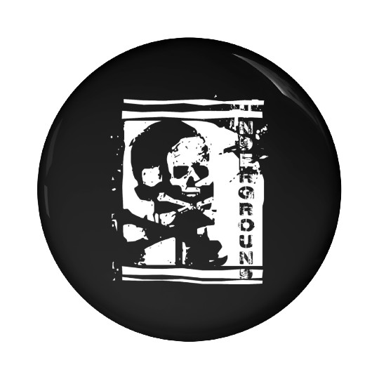 UNDERGROUND skull PUNK design Pin Buttons
