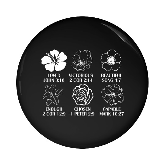 Loved John 3:16 Victorious 2 Cor 2:14 Pin Buttons