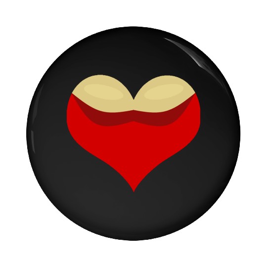 Boobies love heart Pin Buttons
