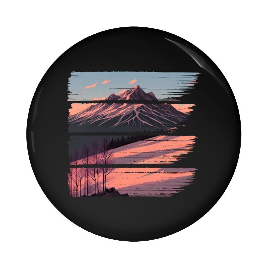 Sunrise Mountain Pin Buttons