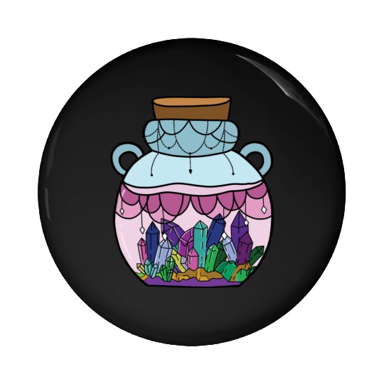 Ornate Crystal Jar Pin Buttons