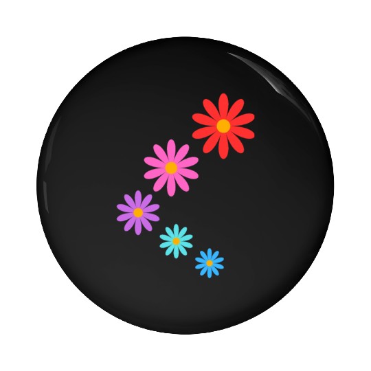 falling multi colored flowers Pin Buttons