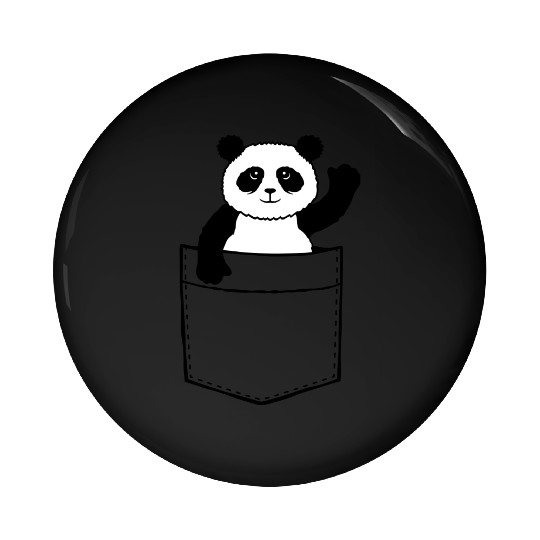 Travel Chest Bag Panda Bear Waving Friendly Pin Buttons