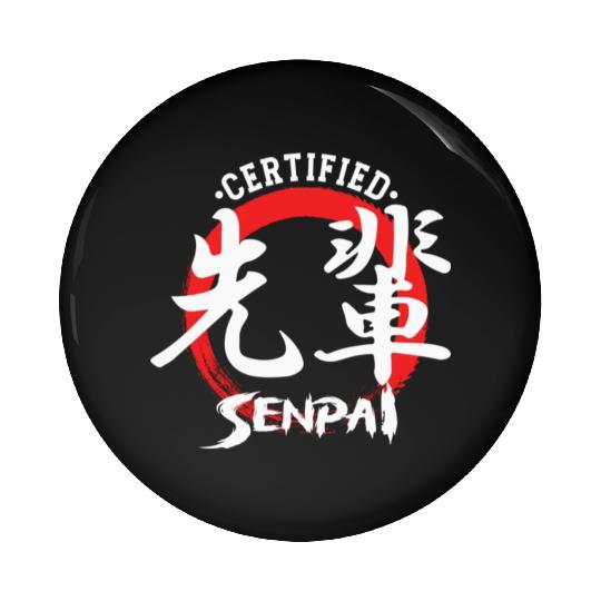Certified Senpai Japanese Manga Anime Lover Otaku Pin Buttons