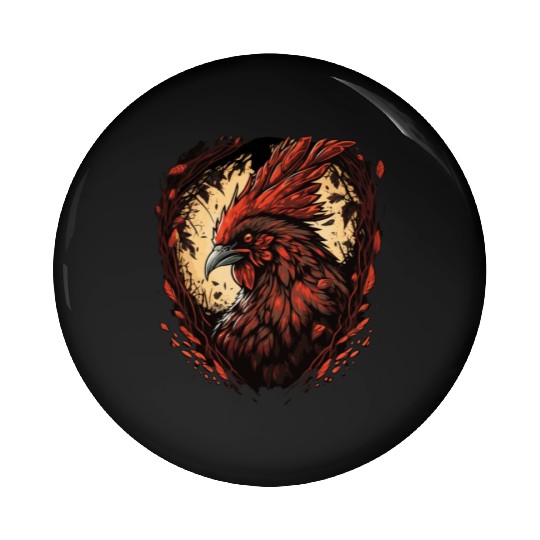 Funny Horror Chicken True Crime Farm Animal Phobia Pin Buttons