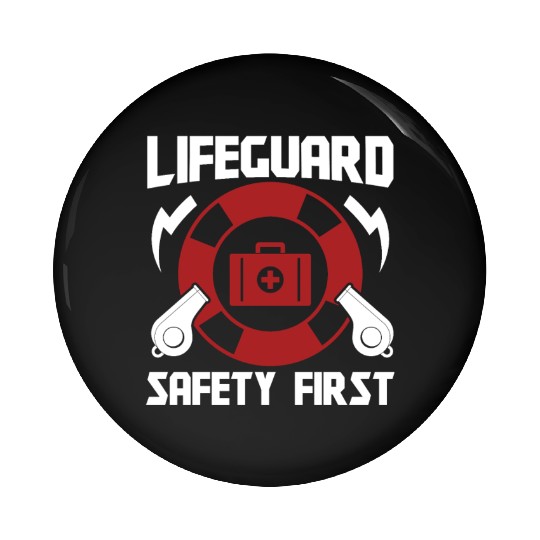 Lifeguard safety first pool guard sea rescuer Pin Buttons